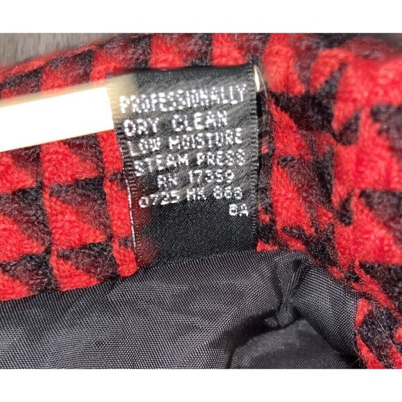 VTG LINDA ALLARD FOR ELLEN TRACY WOOL BLAZER JACKET  RED BLACK PLAID SIZE 14 - Picture 14 of 15